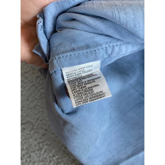 Tommy Bahama Camp Button Shirt XL 100% Silk Short Sleeve Striped Blue Beach Mens - Picture 10 of 16